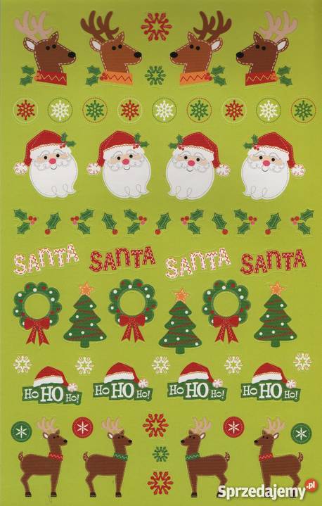 Zestaw Naklejki Nalepki Świąteczne Mikołaj 298 sprzedam
