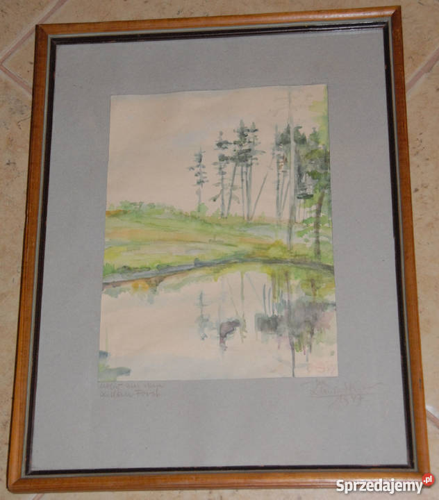 akwarela 1947 Widawa Weidau Wrocław sprzedam