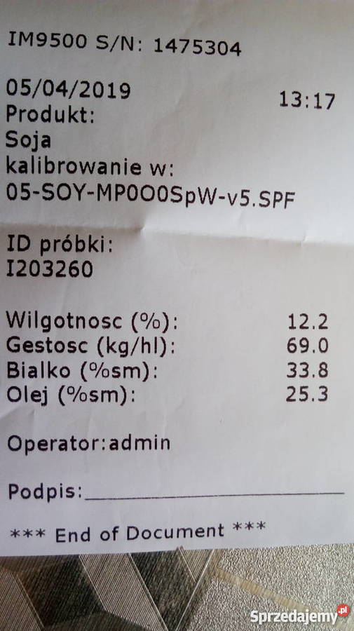 soja Merlin oczyszczona Pozostałe lubelskie Rzeczyca Księża