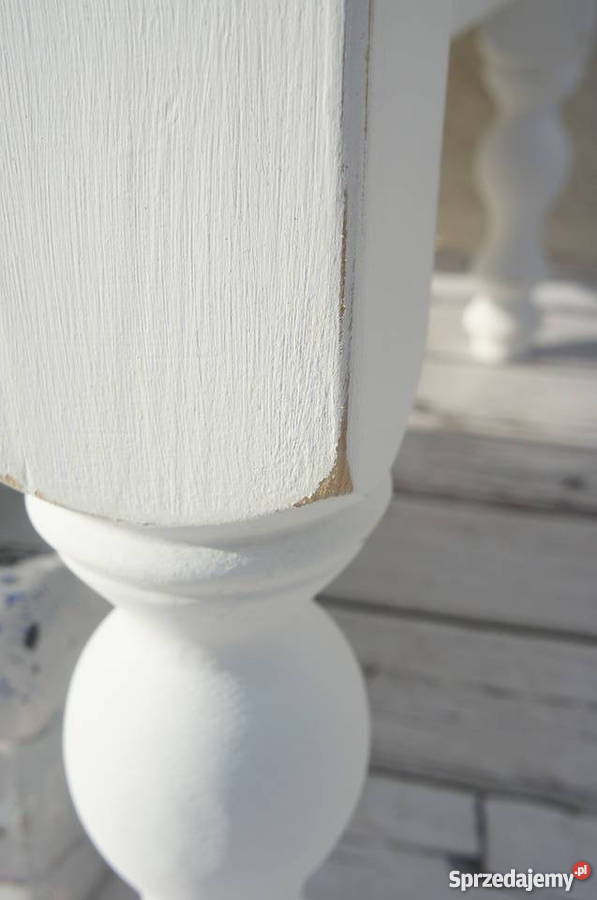 Stolik kawowy toczone nogi shabby chic prowansja 90cm Maszewo sprzedam