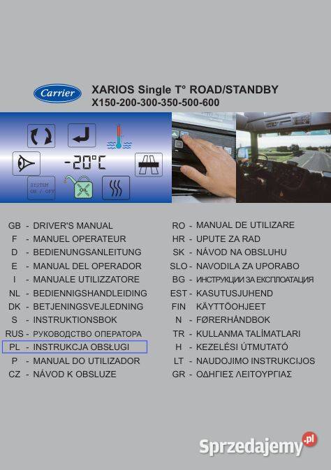 Carrier Xarios X150 200 300 350 instrukcja motoryzacja, transport Kielce sprzedam