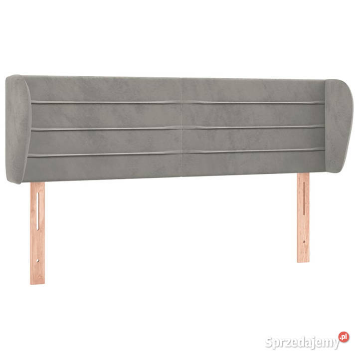 Zagłówek uszak jasnoszary 147x23x7888 aksamitny Warszawa