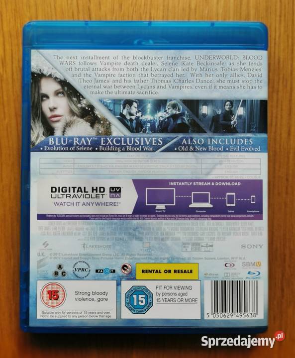 Underworld Blood Wars Underworld Więzy Krwi 1 płyta Filmy sprzedam