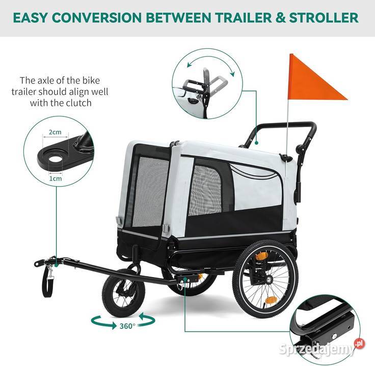 Przyczepka rowerowa psa YITAHOME Oxford 600D Jadowniki