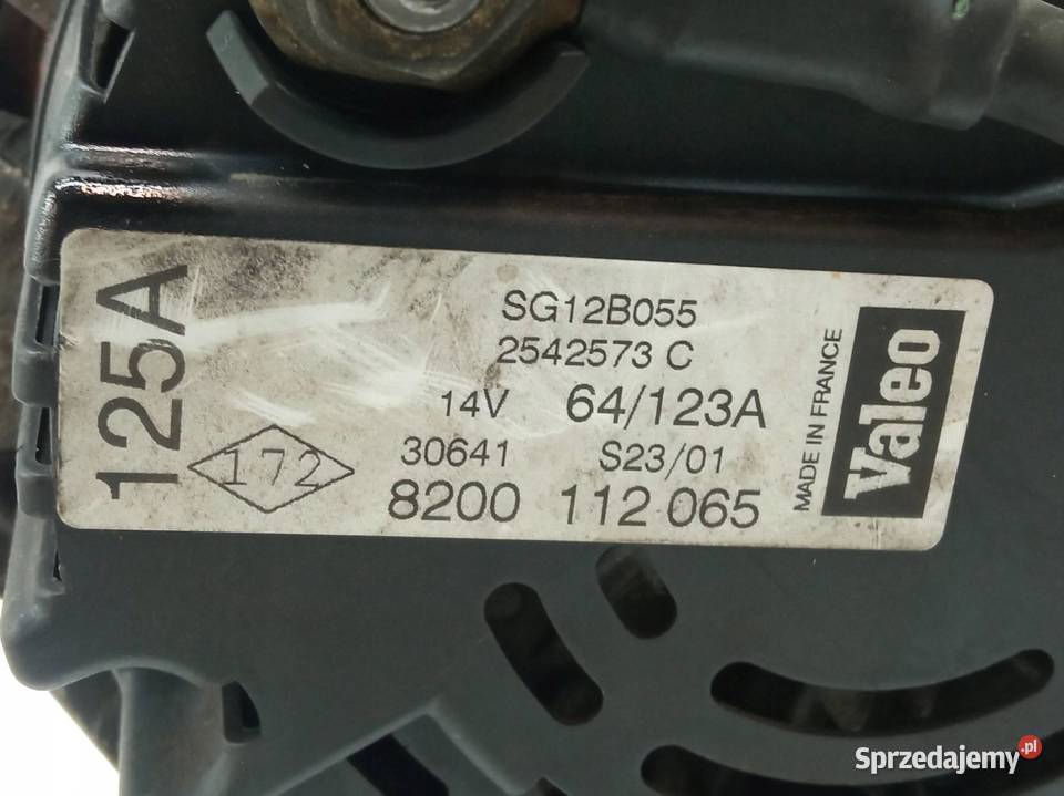 ALTERNATOR 8200112065 18 16V Renault Laguna II Rok produkcji 2001 Układ elektryczny silnika