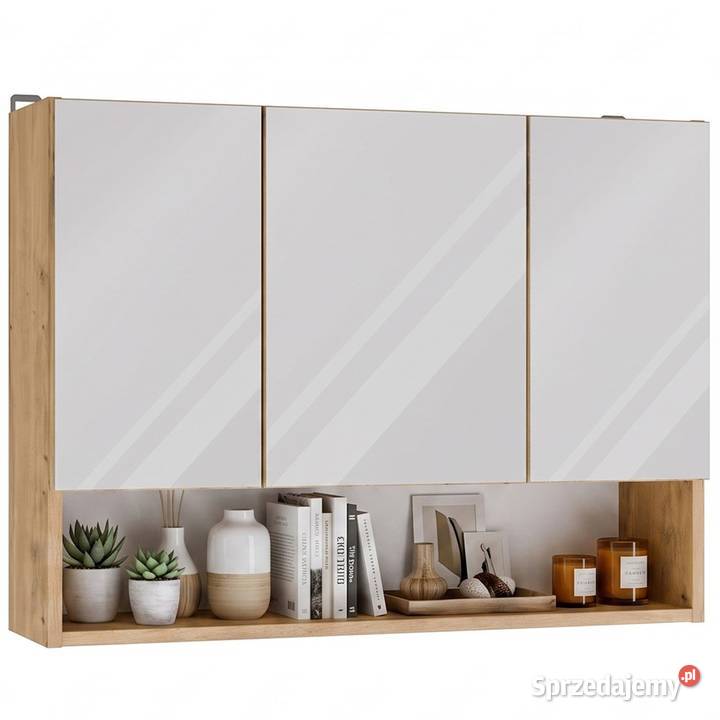 Szafka łazienkowa wisząca z lustrem i półką 20cm