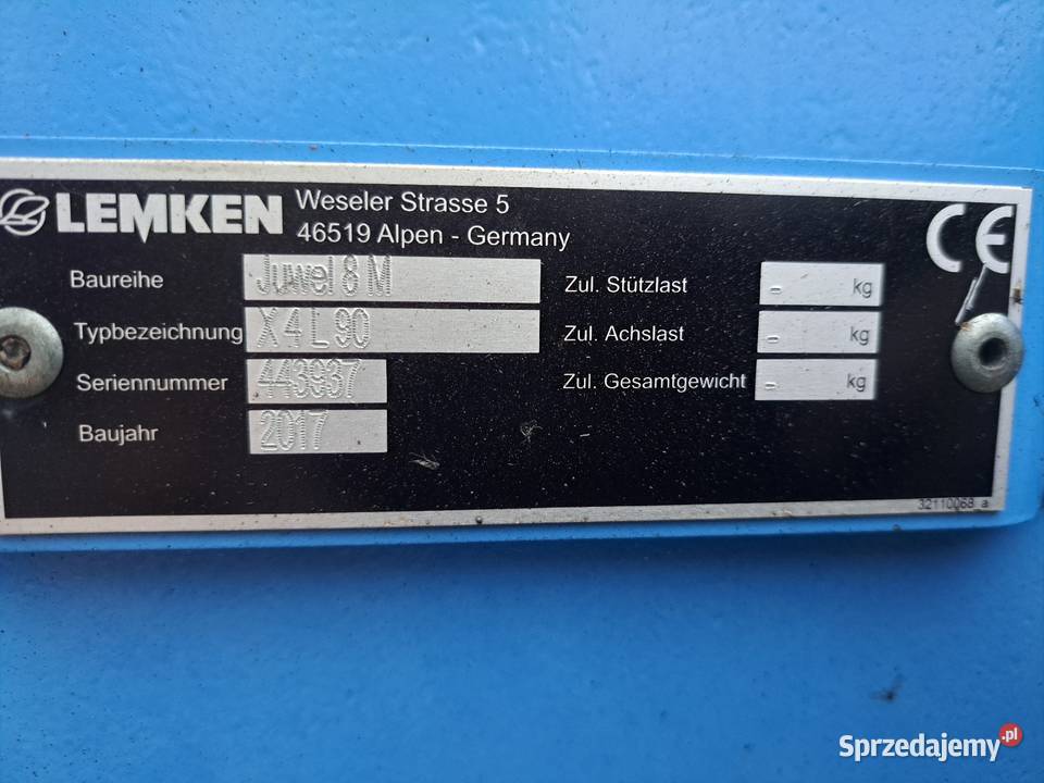 Lemken Juwel 8 4L 90 2017