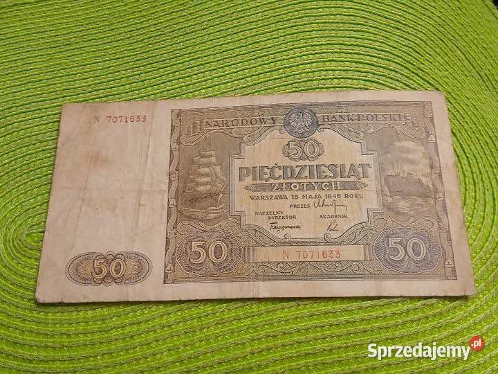 banknot polski 50 złotych z 1946r Łomża