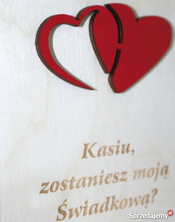Zaproszenia ŚWIADKÓW z drewnianą okładką E12