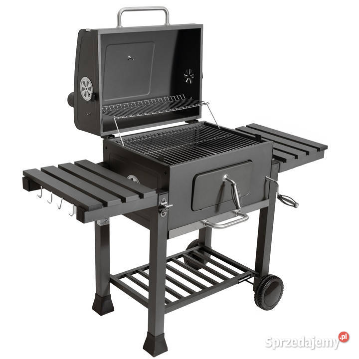 Duży grill węglowy ogrodowy ruszt z pokrywą Poznań