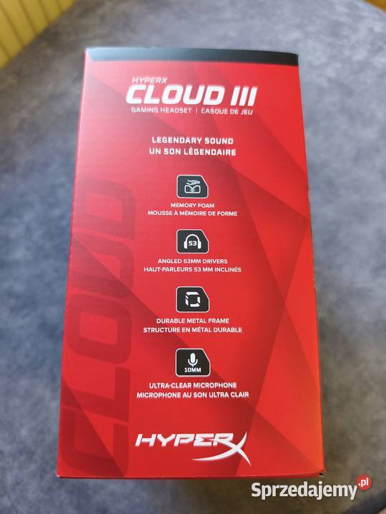 Nowe słuchawki Gamingowe HyperX Cloud III Czarne Oborniki sprzedam