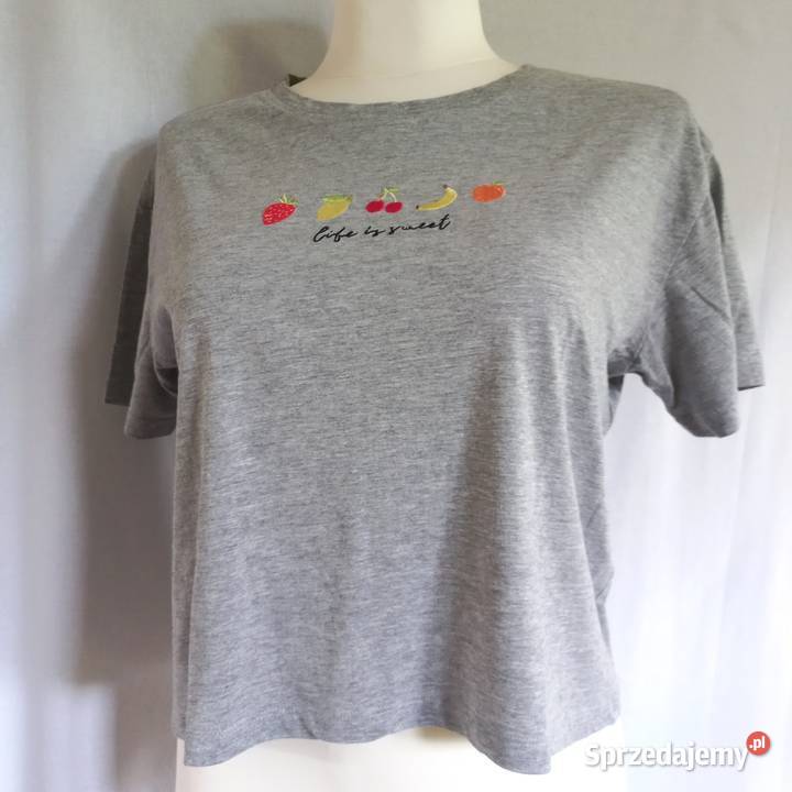 Koszulka krótka Tshirt szara r L bawełna NOWE Rozmiar 40(L) Białystok