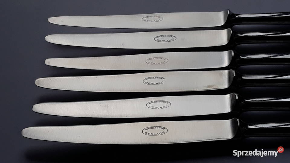 Noże obiadowe 1 KROPLA WODY Gerlach sztućce PRL Dąbrowa Górnicza
