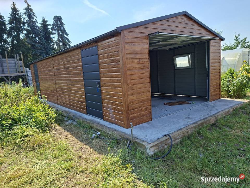 Garaż blaszany drewnopodobny 45 x 10 Orynnowanie Gorzów Wielkopolski