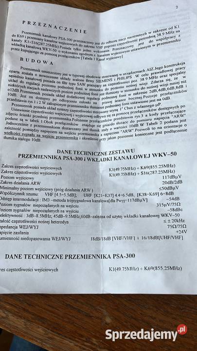 przemiennik kanałowy PSA300k TELKOMTELMOR Gdynia
