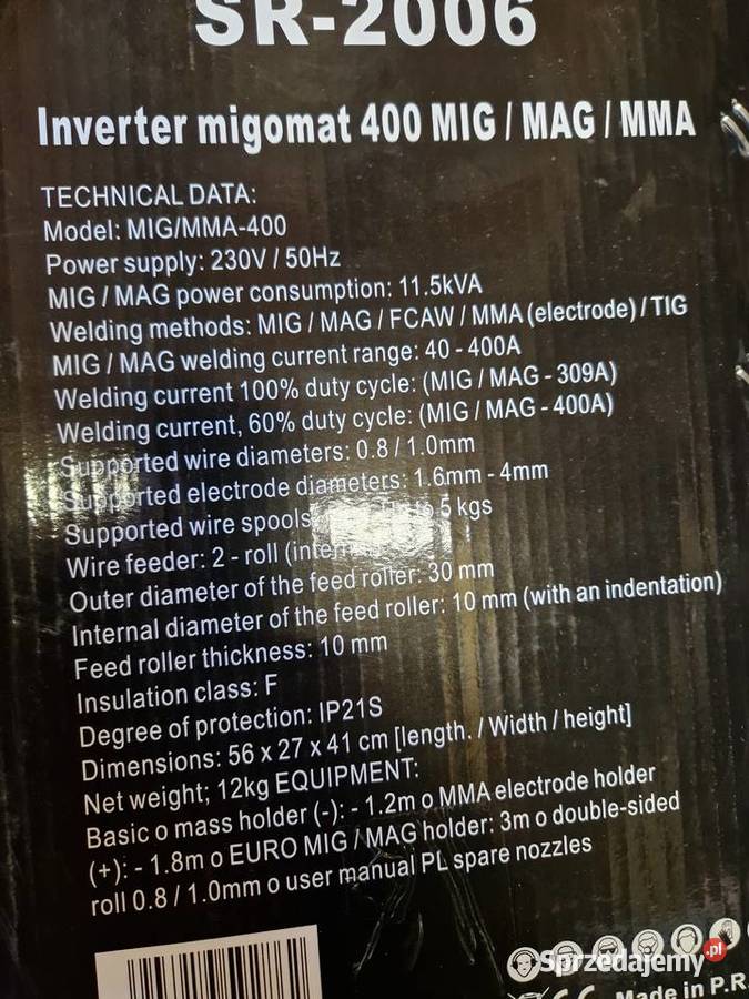 SPAWARKA MIGOMAT 400A MIG MAG MMA FLUX TIG L 4w1 Głogowa