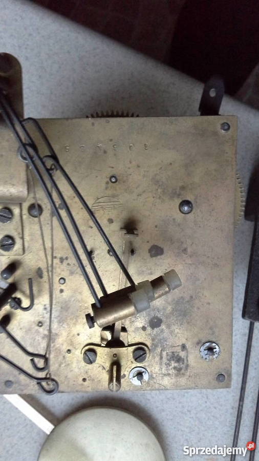 Mechanizm starego zegara kominkowegoSygnowanie łódzkie Skierniewice