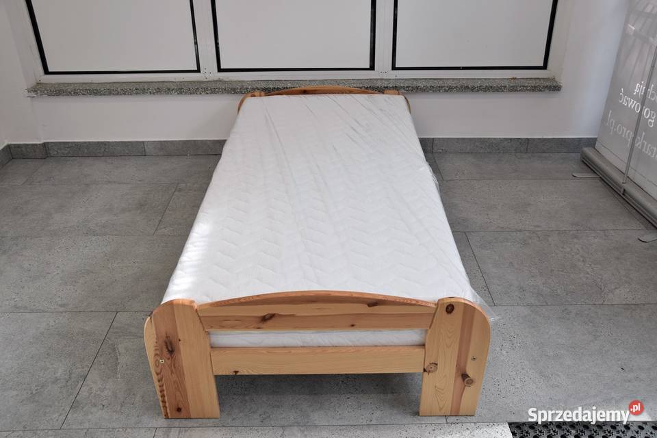 łóżko z drewna sosnowego z nowym materacem warmińsko-mazurskie Olsztyn