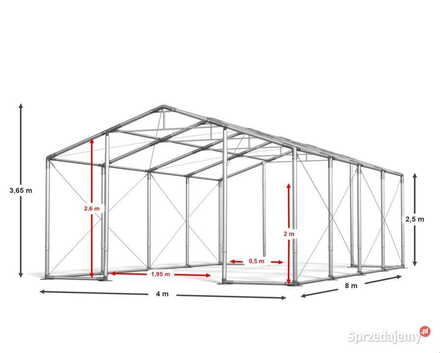 4x8m 25 Namiot magazynowy przemysłowy handlowy Busko-Zdrój