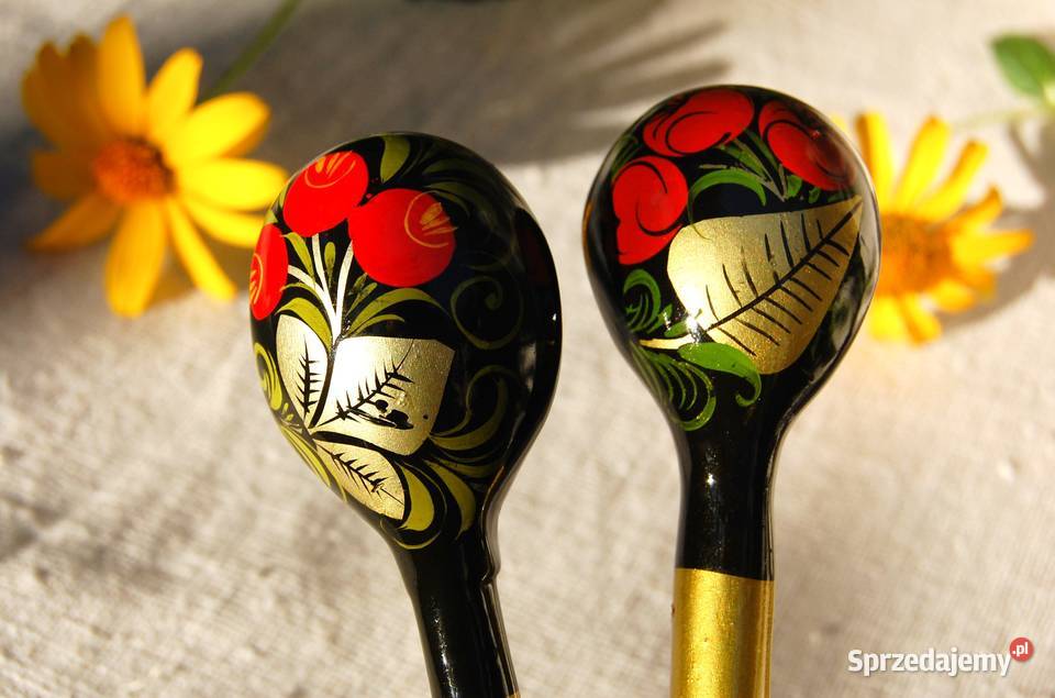 Chochłoma ręcznie malowane rosyjskie łyżki wielokolorowy
