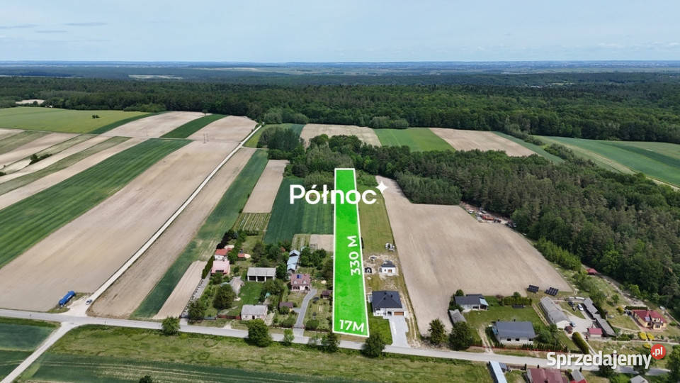 Duża działka z lasem i mediami lubelskie Adamów
