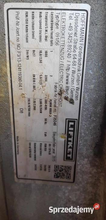Wciągnik 32 t LIFTKET WCIĄGARKA Hajdaszek