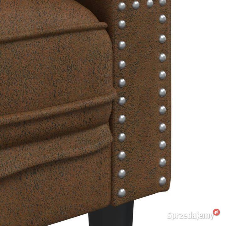 Sofa Chesterfield z wałkami 2os brązowa sztuczny sprzedam