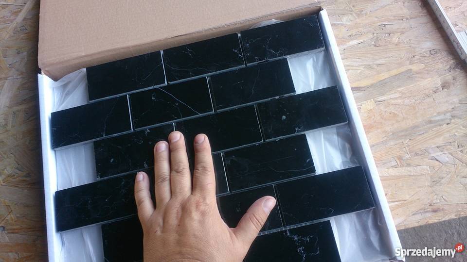 Mozaika marmurowa BRICK Nero Marquina kamień Piława Górna