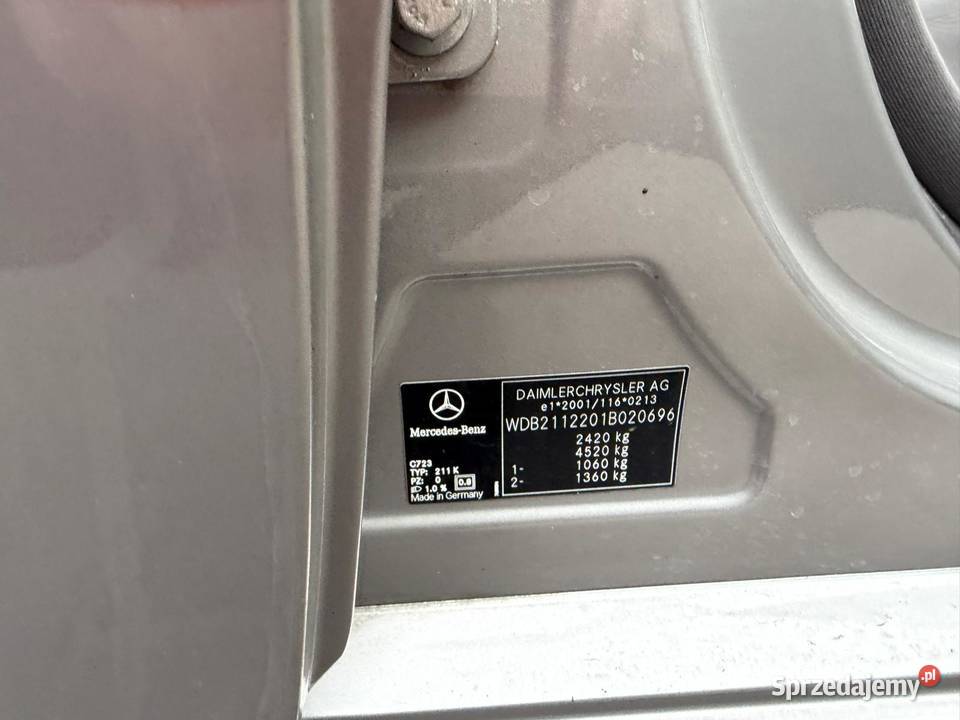 Mercedes Klasy E Zadbany i serwisach okazja Rok produkcji 2006 lubelskie Tomaszów Lubelski