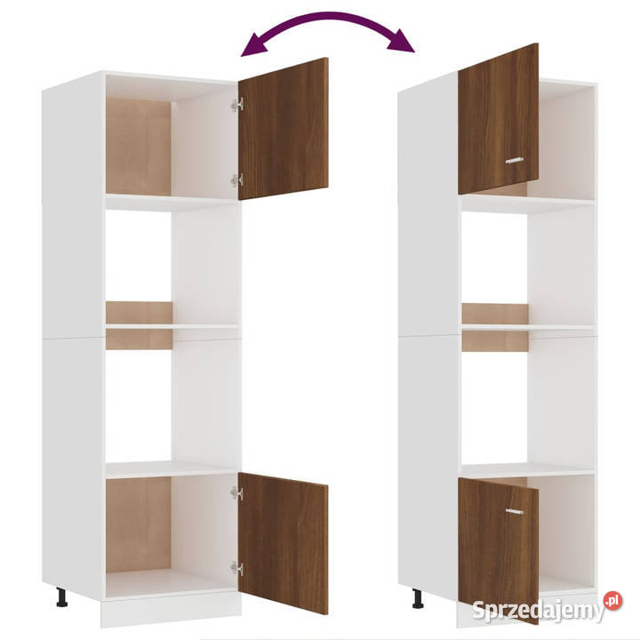 Szafka na mikrofalówkę brązowy dąb 60x57x207