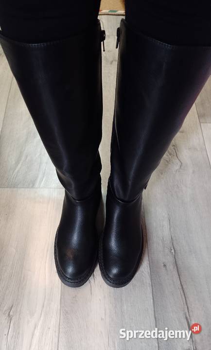 37 Czarne traperowe Kozaki oficerki biznesowe inna Damskie