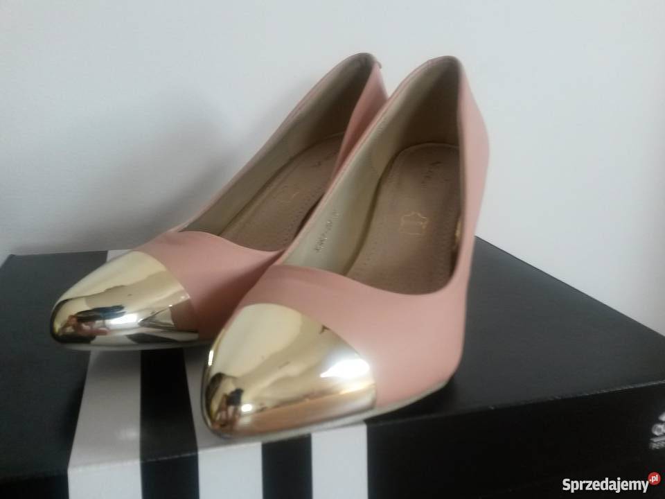 SZPILKI NOSEK ZŁOTE PUDROWE SZPIC 39 DEEZEE Czółenka dolnośląskie Wrocław