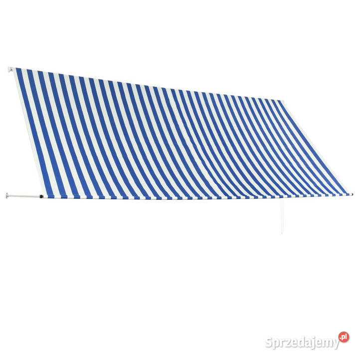 Markiza zwijana 350 x 150 białoniebieska mazowieckie