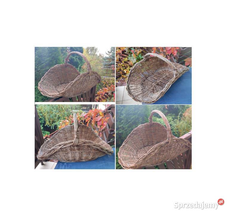 kosz wiklinowy duży na drewno wyposażene