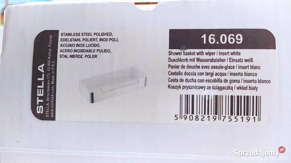 Koszyk ze ściągaczką stal Stella 16069 okazja Półki łazienkowe