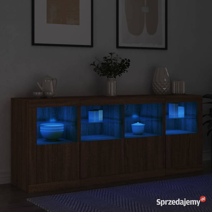 Szafka z oświetleniem LED brązowy dąb 163x37x67 Warszawa sprzedam