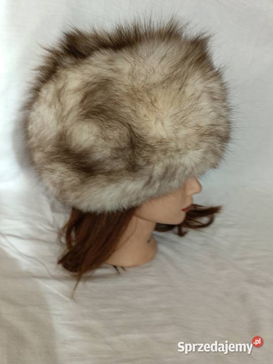 Czapka vintage ze srebrnego lisa Karczew sprzedam