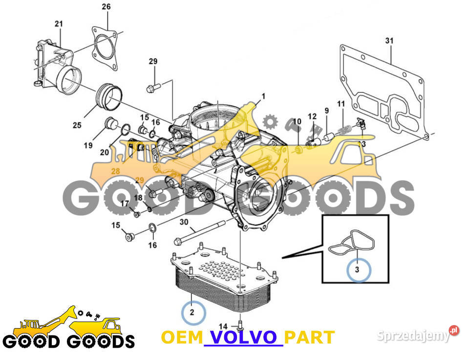 VOLVO CHŁODNICA OLEJU USZCZELKI 21703158 Władysławów