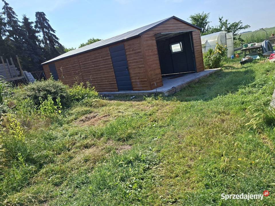 Garaż blaszany drewnopodobny 45 x 10 Orynnowanie Gorzów Wielkopolski