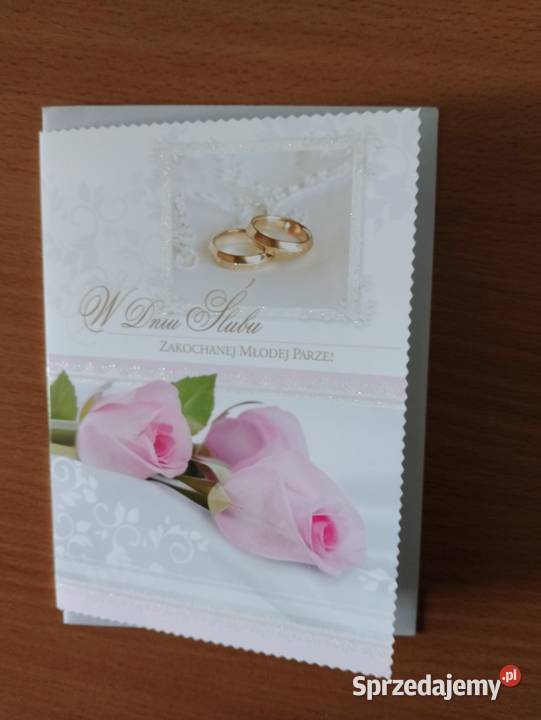 Kartka okolicznościowa z życzeniami W DNIU ŚLUBU Kartki okolicznościowe Oborniki