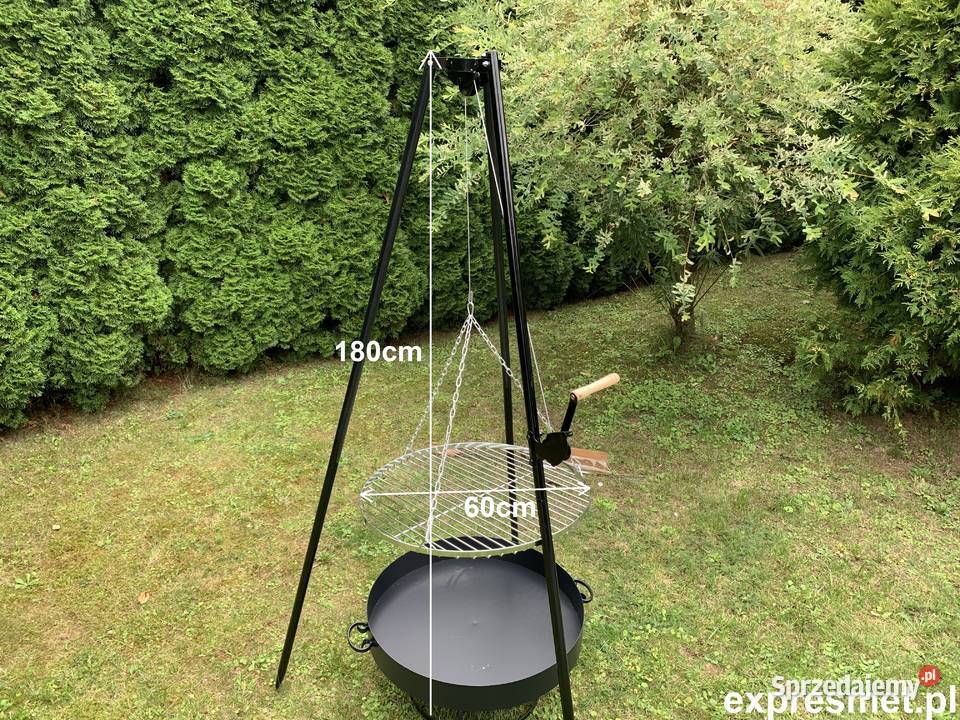 Grill metalowy trójnóg Kuty Polski rozpałka Rzeszotary
