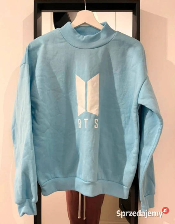 Bluza z logo kpop army BTS w niebieskobiałym Łódź sprzedam