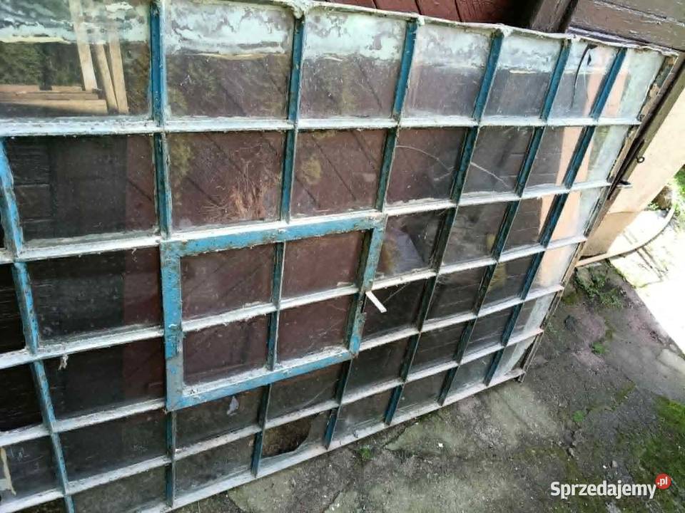 Stare okno metalowe industrialne loft szybki Łódź