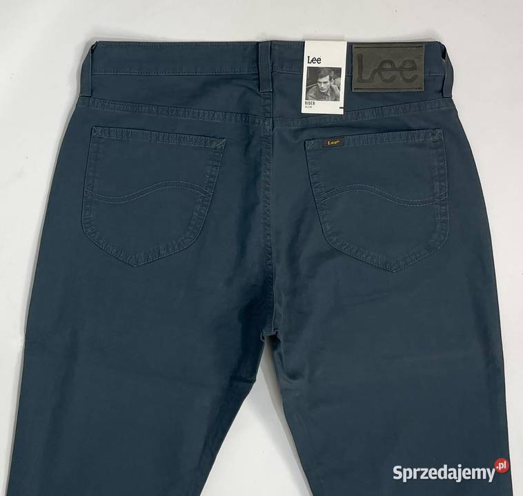 Spodnie męskie Lee Rider Slim Navy W32 L32 Odzież codzienna