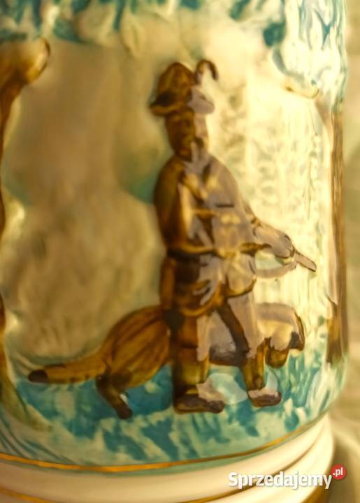KUFEL MYŚLIWSKI porcelanowy ROYAL DUX sygnowany Bytom