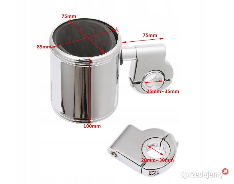 CHROMOWANY UCHWYT NA NAPÓJ DO MOTOCYKLA Mysłowice