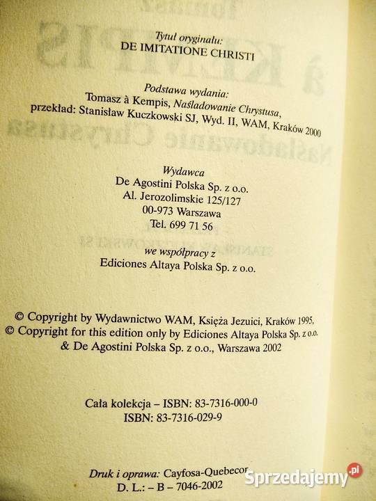 Naśladowanie Chrystusa Kempis książki Bródno Antyki, Sztuka, Kolekcje Warszawa