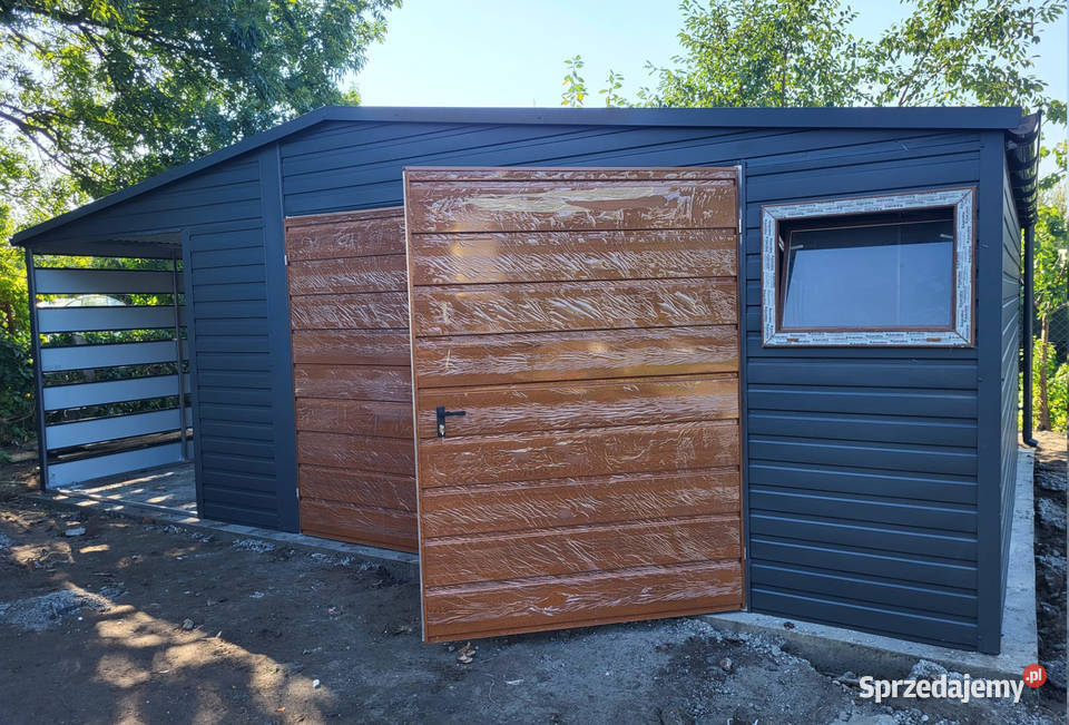 Garaż blaszany dwuspadowy wiata panelowa 65 Środa Wielkopolska
