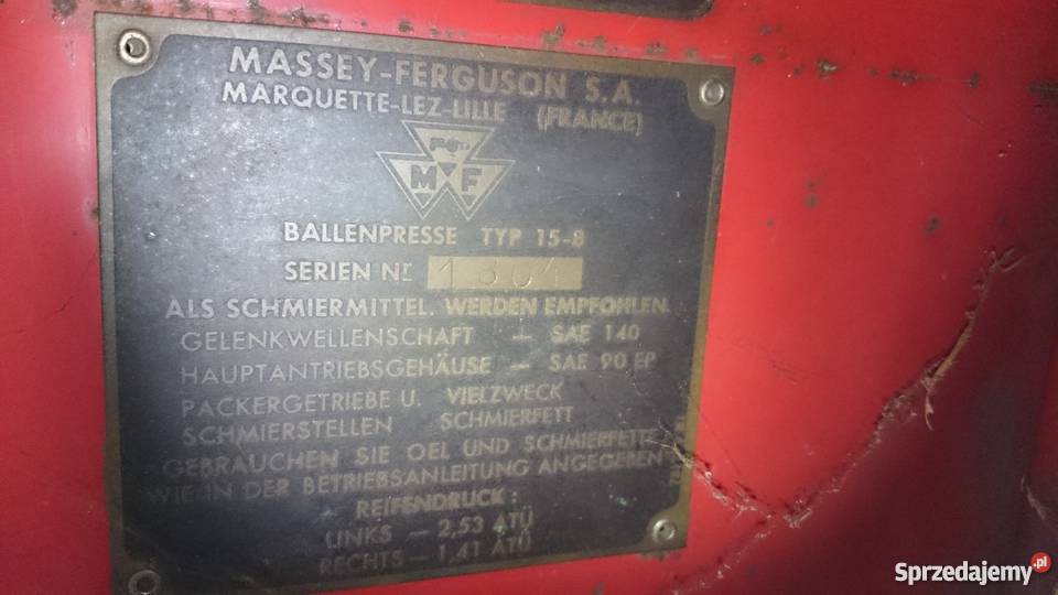 Prasa Massey Ferguson MF 15 Miasteczko Śląskie