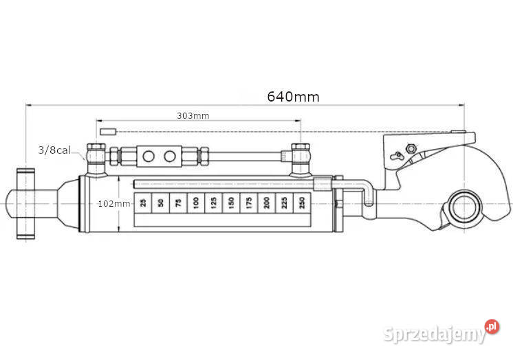 Łącznik górny hydrauliczny TCVHA4090250K3 Kamionna